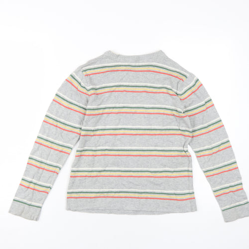 Marks & Spencer Boys Grey Striped Pullover Jumper 9-10Y