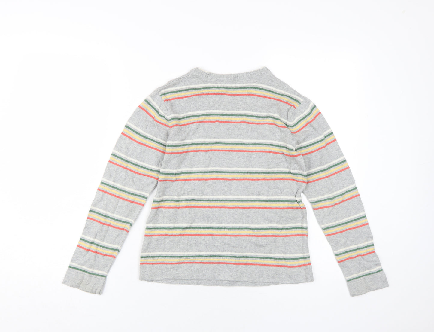 Marks & Spencer Boys Grey Striped Pullover Jumper 9-10Y