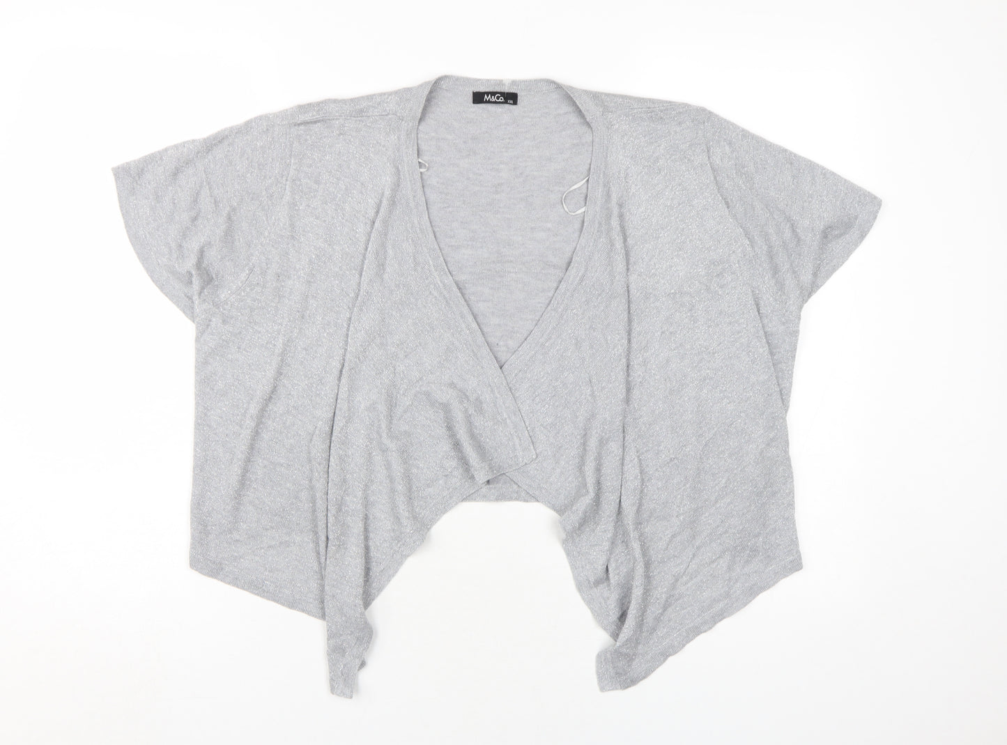 M&Co Women's Grey V-Neck Cardigan 2XL, Casual Style
