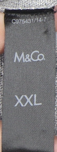 M&Co Women's Grey V-Neck Cardigan 2XL, Casual Style
