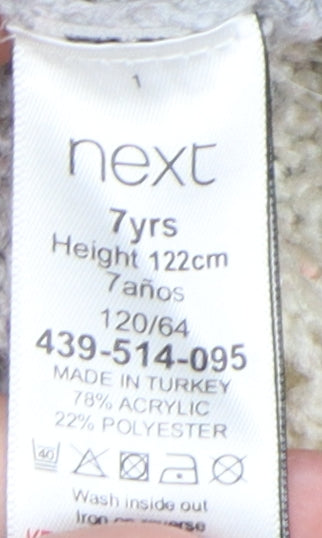 Next Girls Grey Knit Chevron Jumper - 7 Years