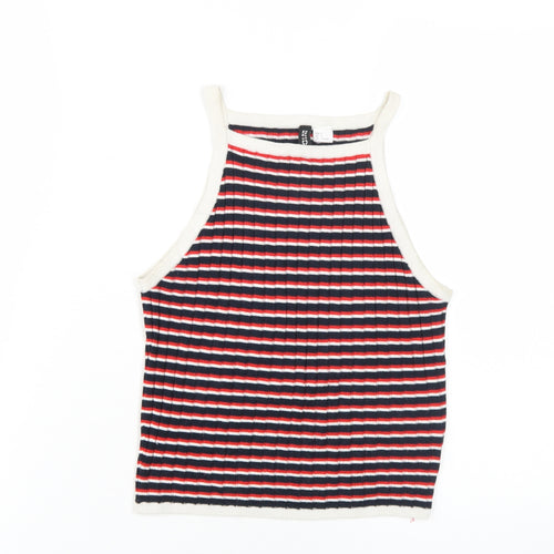 H&M Women's Multicoloured Striped Cropped Tank