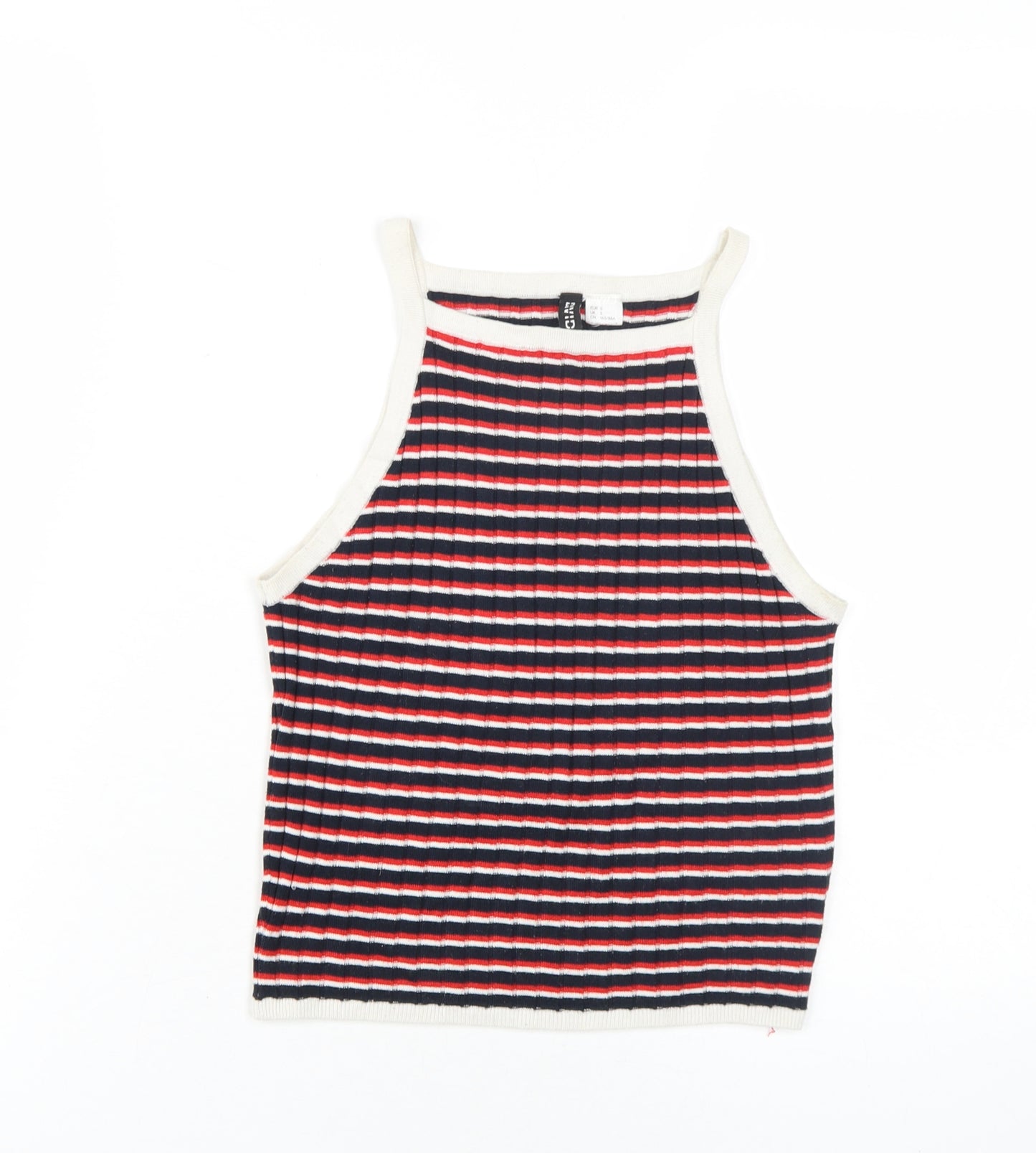 H&M Women's Multicoloured Striped Cropped Tank