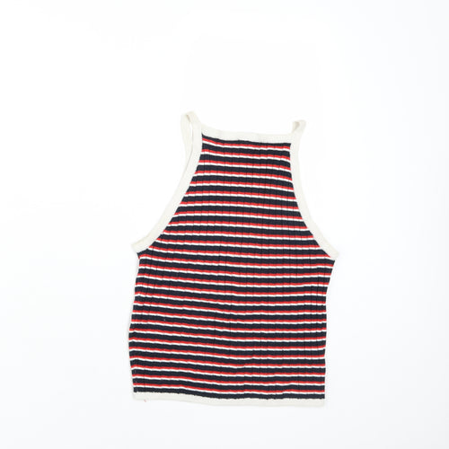 H&M Women's Multicoloured Striped Cropped Tank