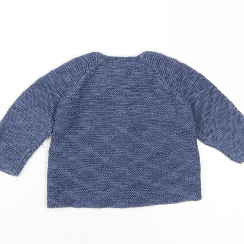 Marks & Spencer Unisex Blue Animal Print Cardigan 6-9 Months