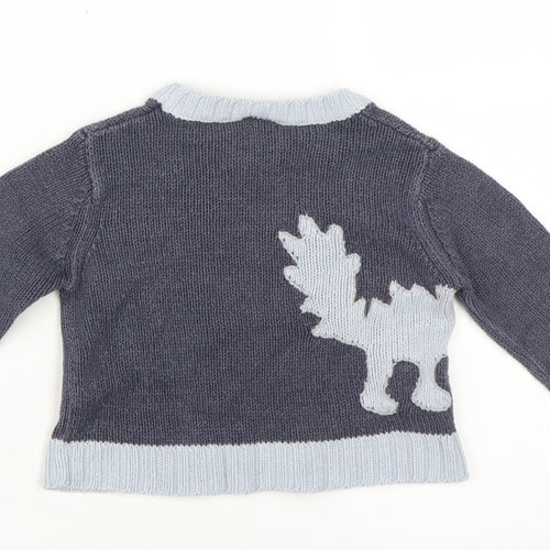 Unisex Baby Grey Knit Pullover Jumper 9-12 Months