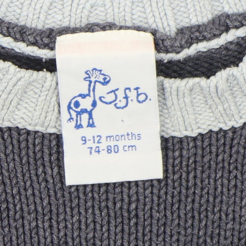 Unisex Baby Grey Knit Pullover Jumper 9-12 Months