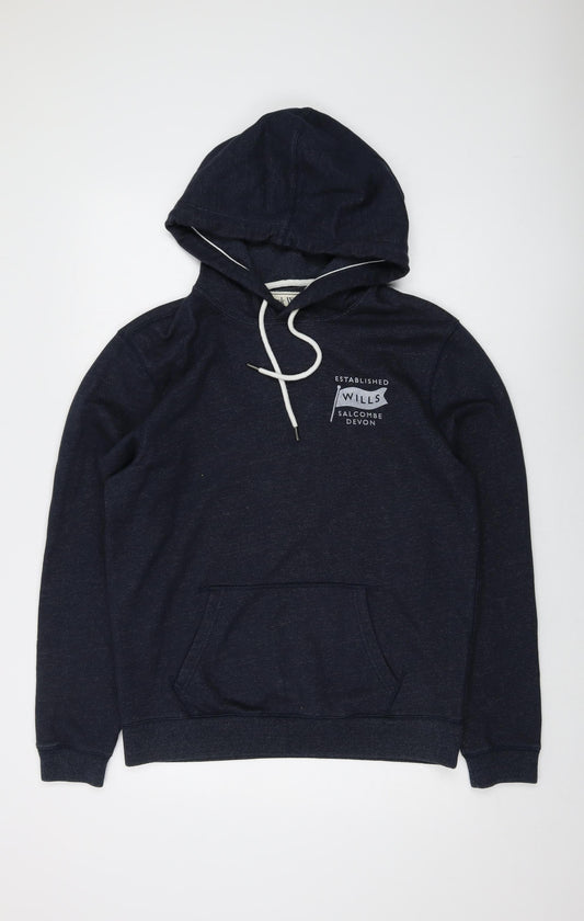 Jack Wills Men's Blue Hoodie M Pullover with Logo