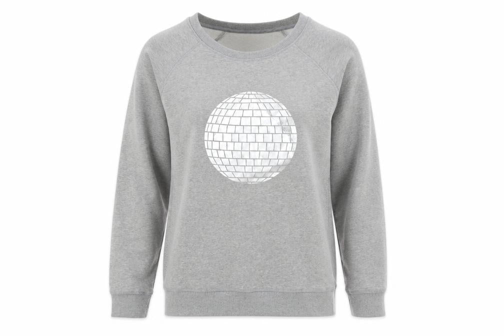 Front view of Earth Positive Women's Grey S Pullover Sweatshirt