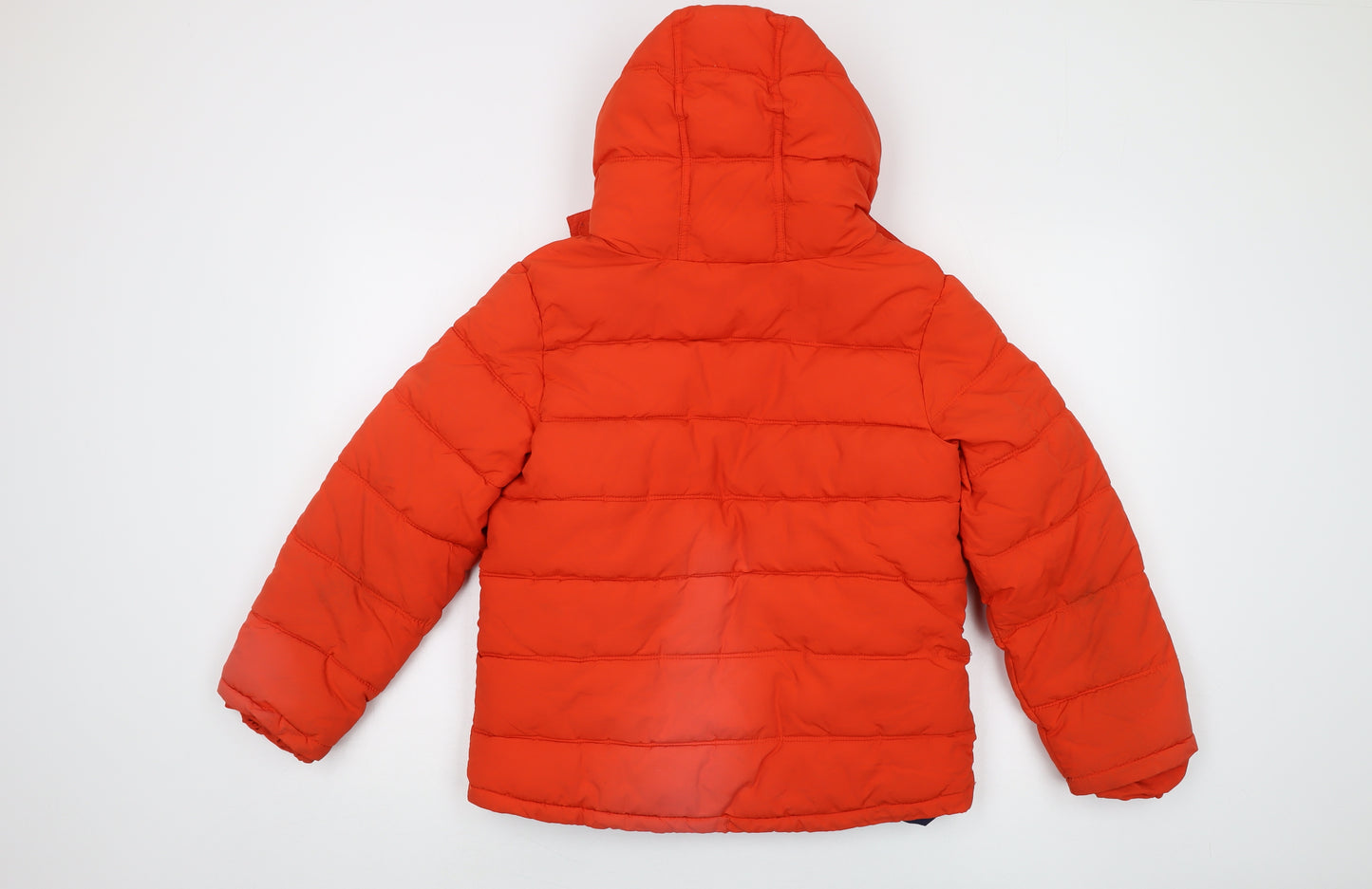 Boden Boys Orange Puffer Jacket, 11-12 Years, Hooded, Zipped