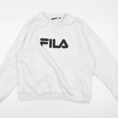 Fila Unisex Adults White Pullover Sweatshirt L