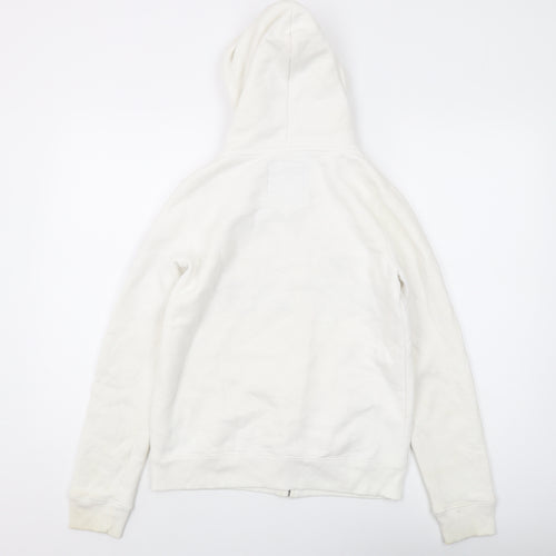 Hollister Women's White XS Full Zip Hoodie