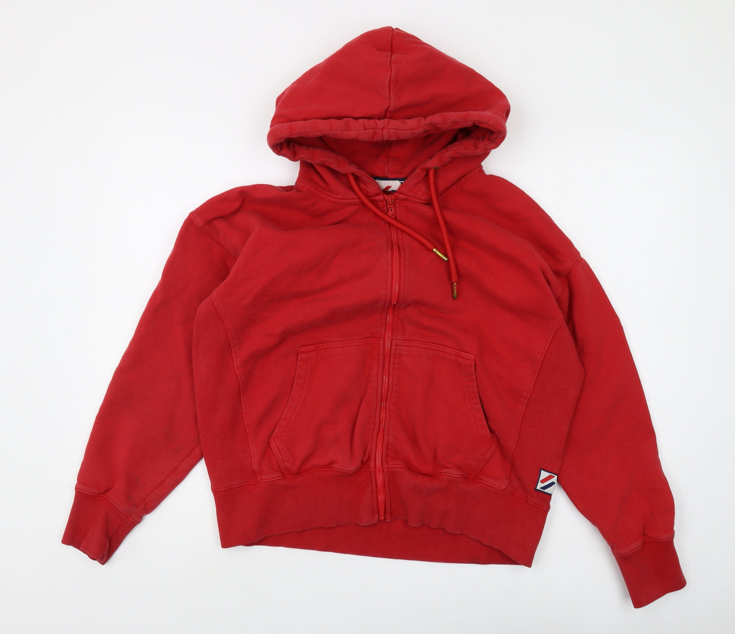 Superdry Women's Red Full Zip Hoodie Size 16
