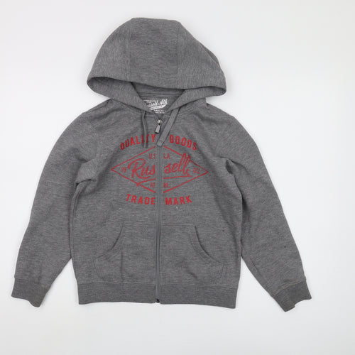 Russell Athletic Boys Grey Full Zip Hoodie 10 Years