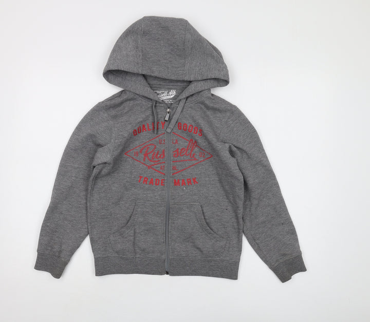Russell Athletic Boys Grey Full Zip Hoodie 10 Years