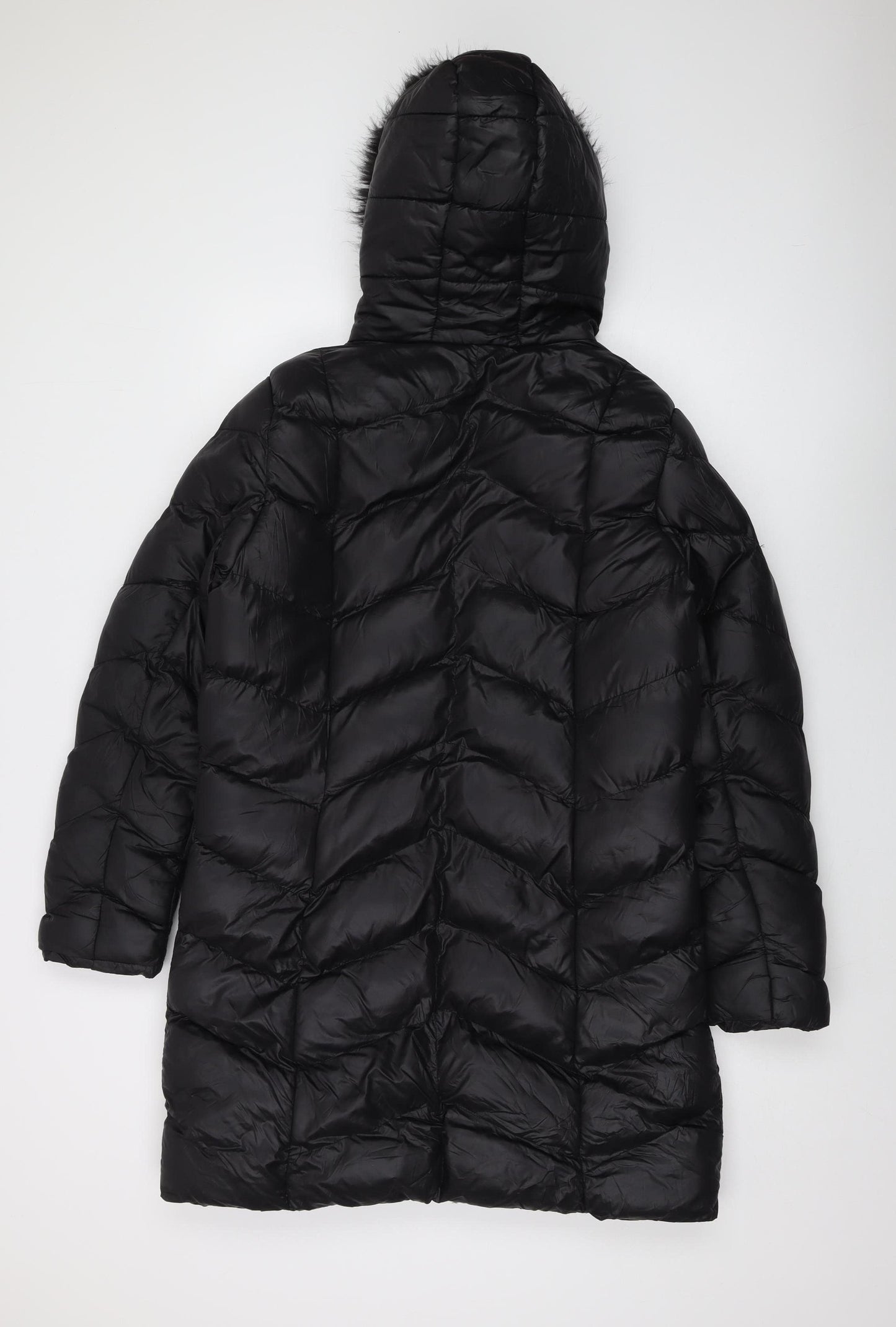 Brave Soul Women's Black Hooded Puffer Jacket Size 14