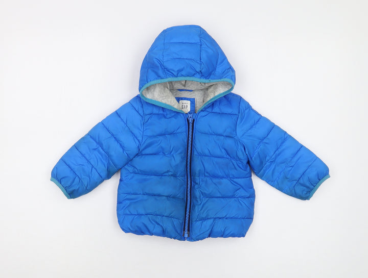 Gap Unisex Baby Blue Puffer Jacket - 18-24 Months
