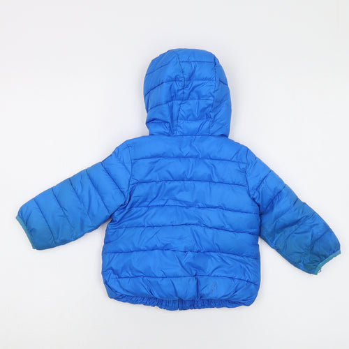 Gap Unisex Baby Blue Puffer Jacket - 18-24 Months