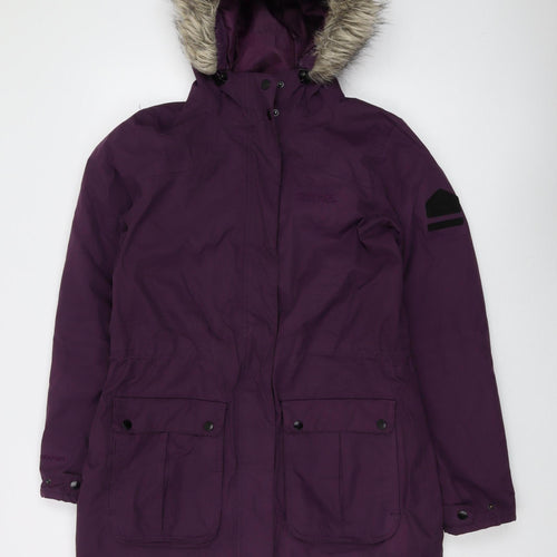 Regatta Women's Purple Parka Jacket 12 Hooded Zip