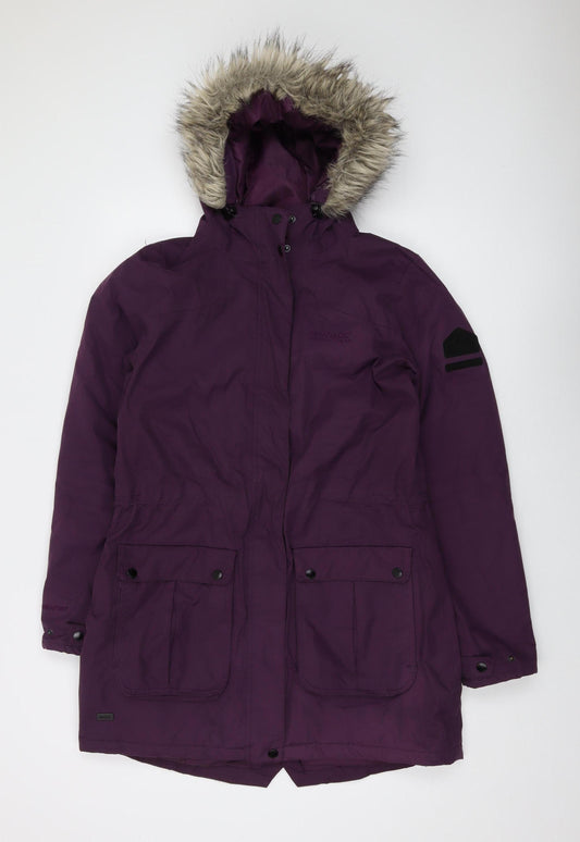 Regatta Women's Purple Parka Jacket 12 Hooded Zip