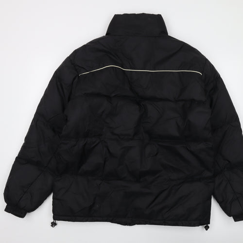 Fila Men's Black Puffer Jacket M Full Zip Lined Sports