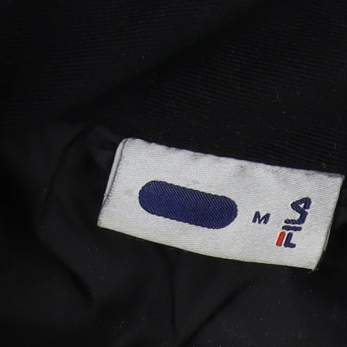 Fila Men's Black Puffer Jacket M Full Zip Lined Sports