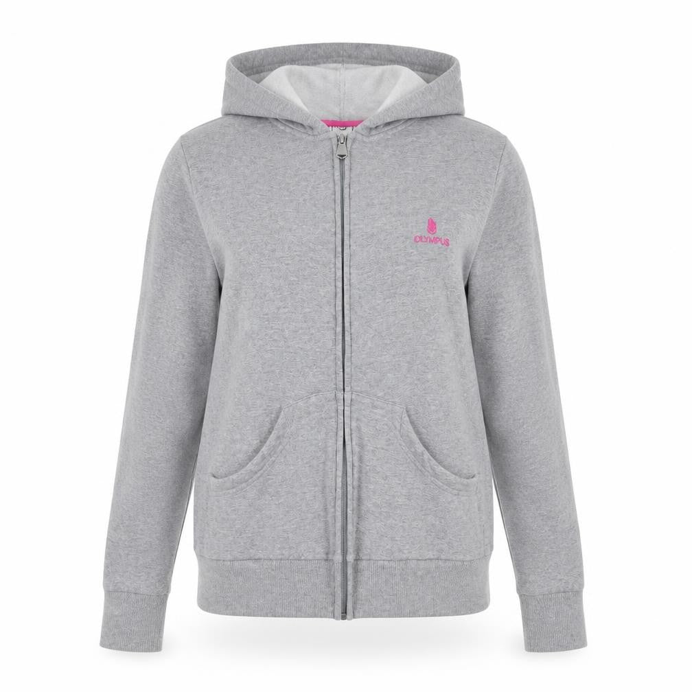 Olympus Sport Grey Full Zip Women's Hoodie UK 8