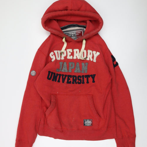 Superdry Men’s Red Pullover Hoodie L - University Style