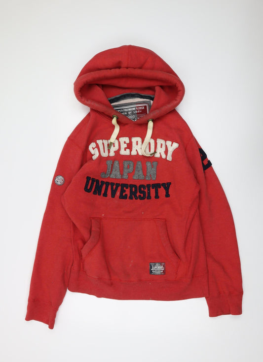 Superdry Men’s Red Pullover Hoodie L - University Style