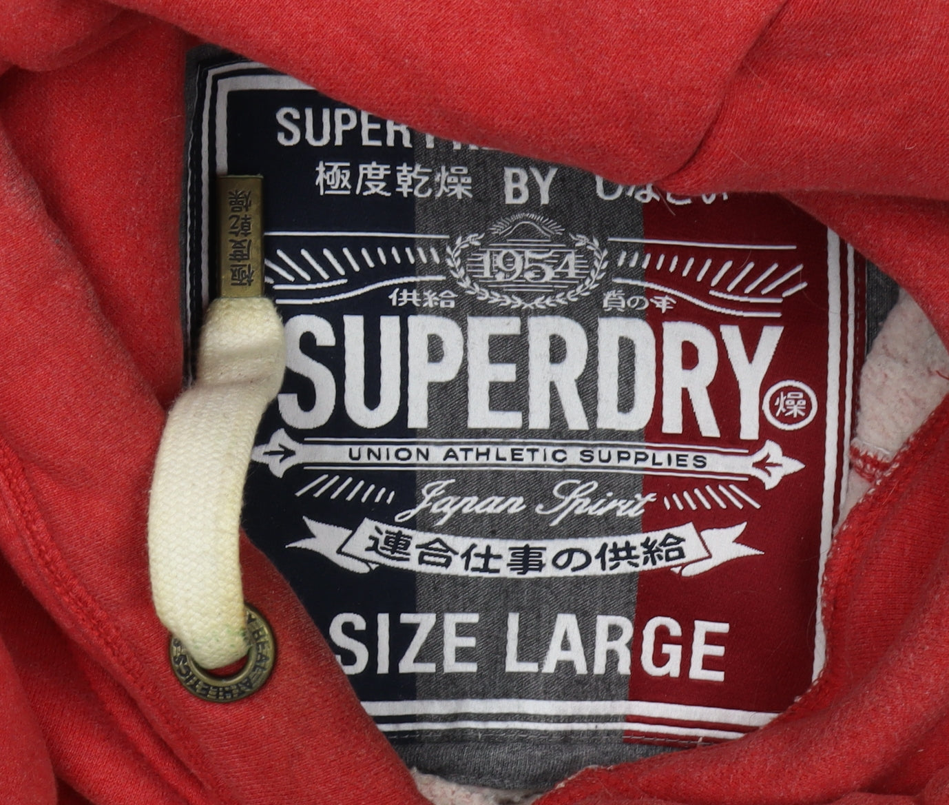 Superdry Men’s Red Pullover Hoodie L - University Style