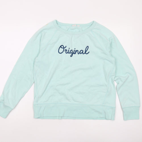 GAP Women's Blue Pullover Sweatshirt, Size S, Logo Accent