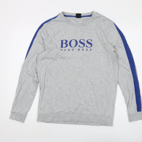 Hugo Boss Men’s Grey Pullover Logo Sweatshirt M