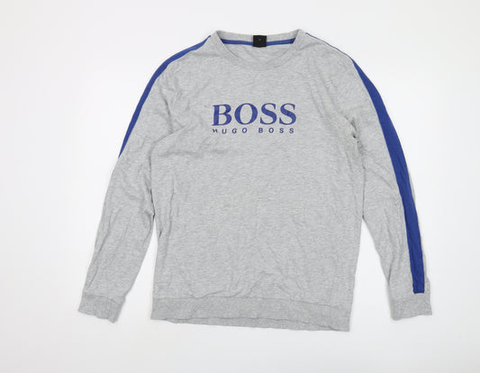 Hugo Boss Men’s Grey Pullover Logo Sweatshirt M