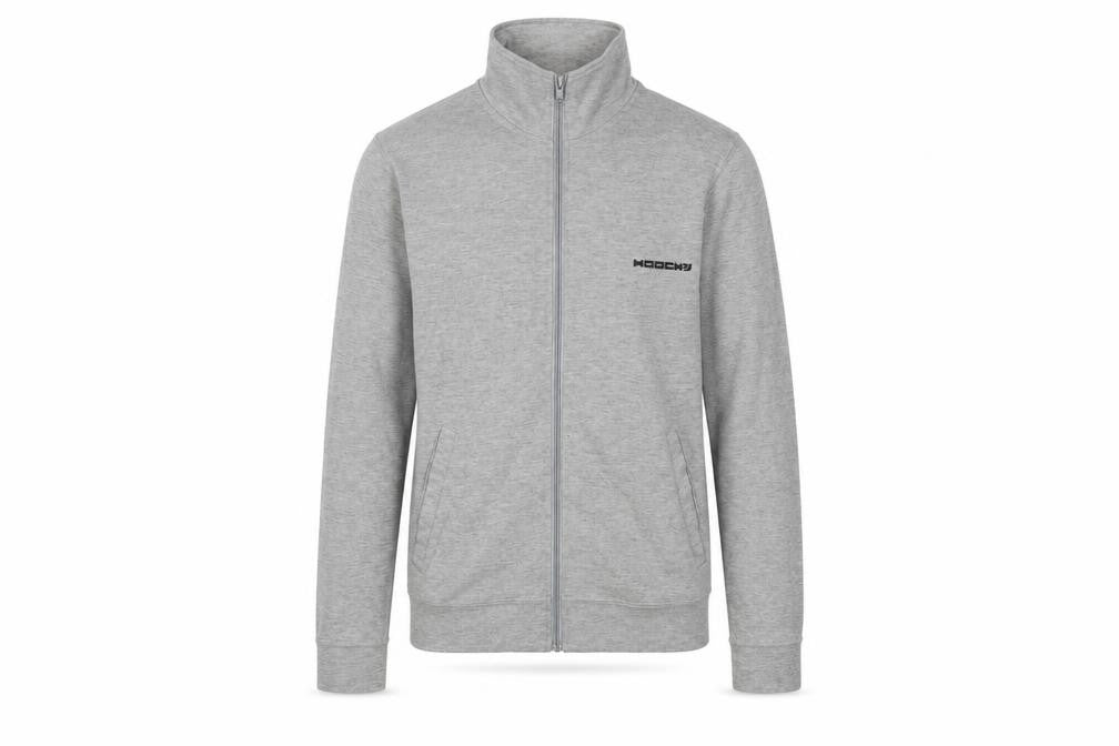 Front view of Hooch Men's Grey Full Zip Sweatshirt XS