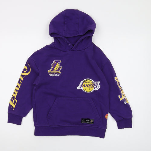 NBA Boys Purple Lakers Hoodie 8-9 Years Pullover Fleece