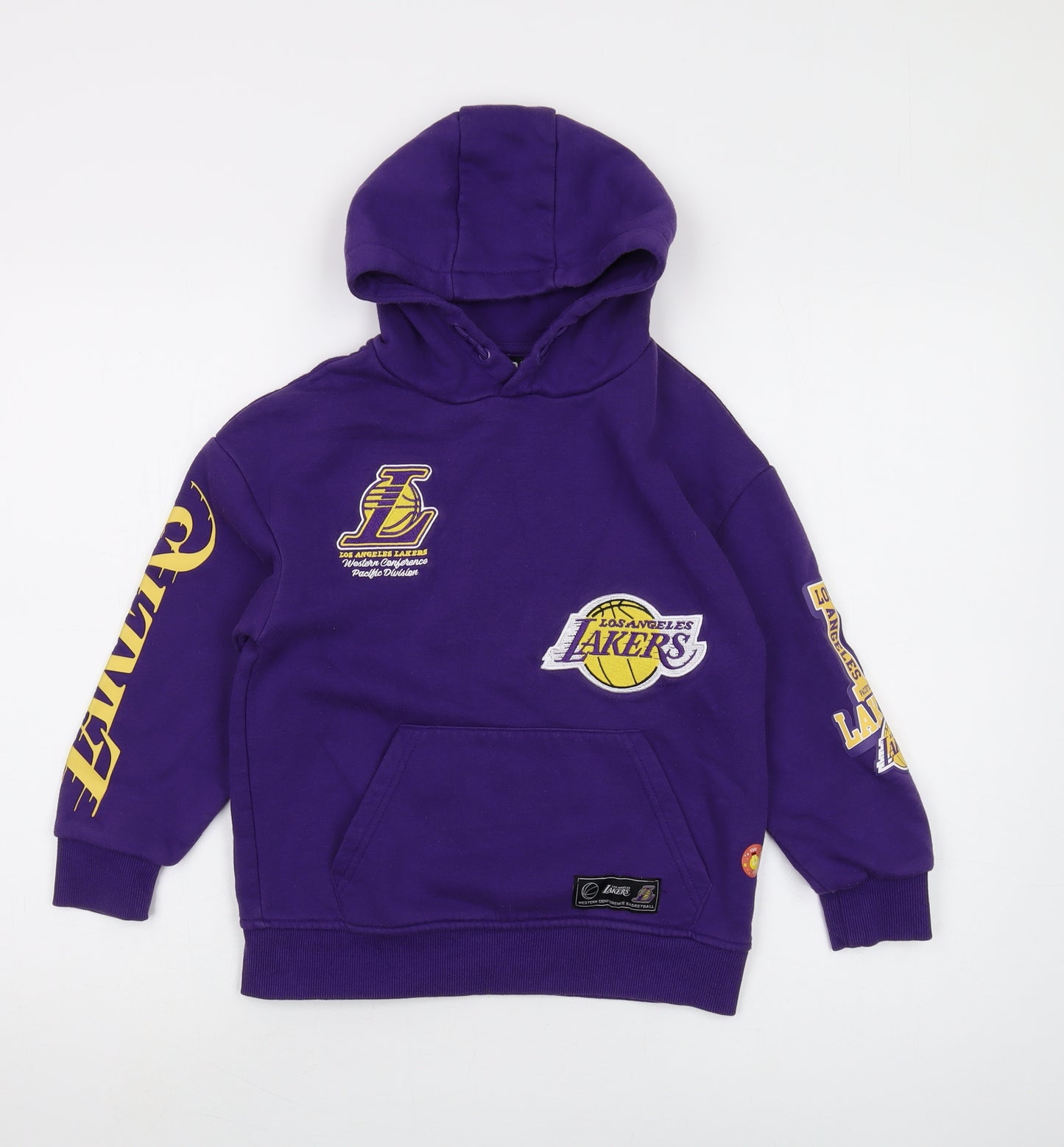 NBA Boys Purple Lakers Hoodie 8-9 Years Pullover Fleece