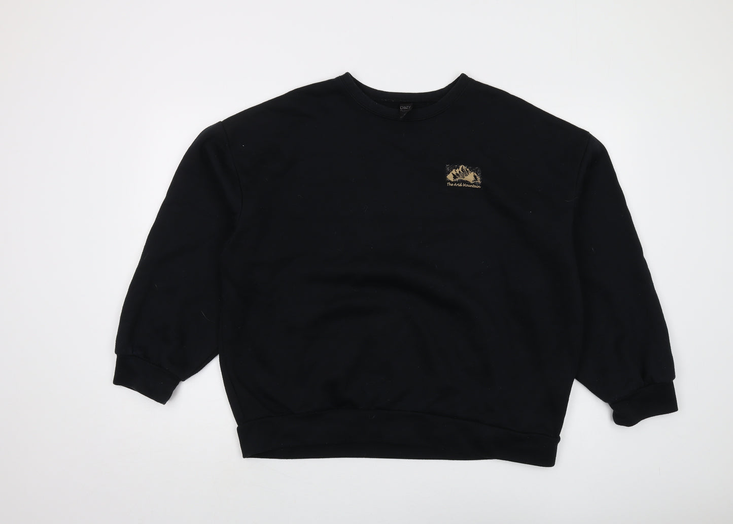 Dazy Unisex Black Graphic Print Pullover Sweatshirt M