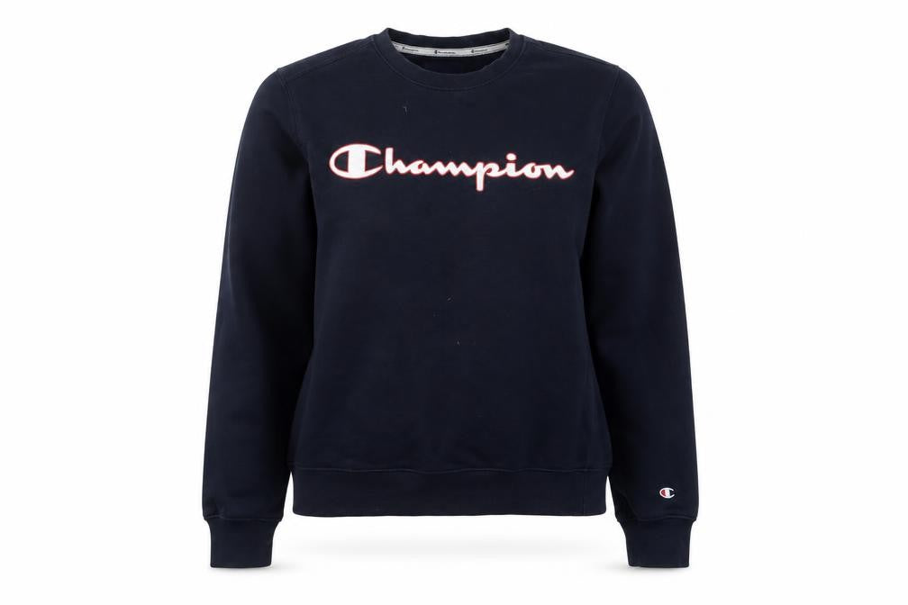 Front view of Champion Women's XS Blue Pullover Sweatshirt