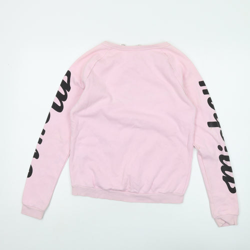 H&M Girls Pink Mickey Mouse Graphic Sweatshirt, Size 12 Years