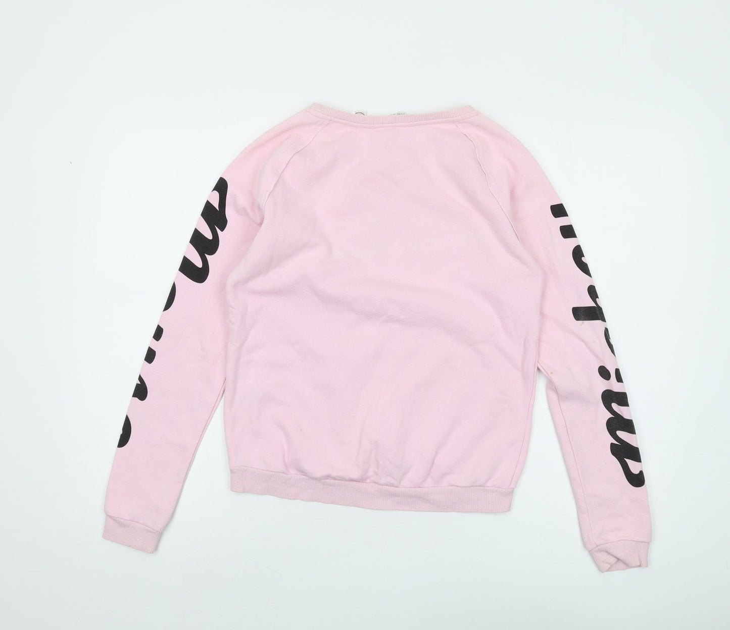 H&M Girls Pink Mickey Mouse Graphic Sweatshirt, Size 12 Years