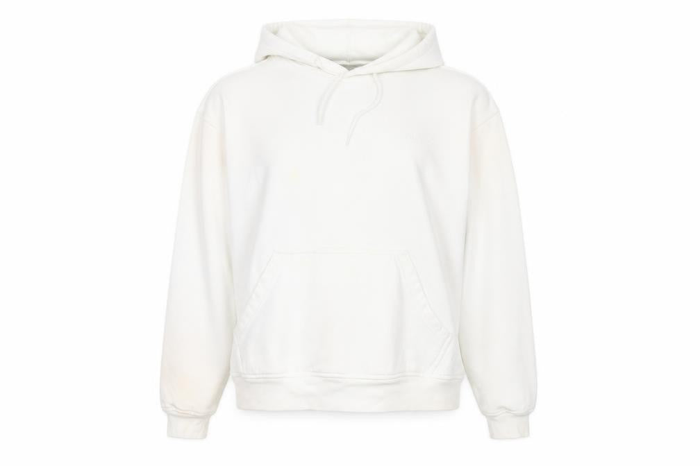 Front view of Fila Women's White XL Pullover Hoodie with Pockets