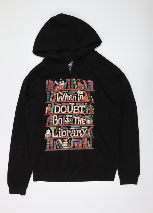 TeeFury Men's Black Hoodie L Full Zip Graphic Print