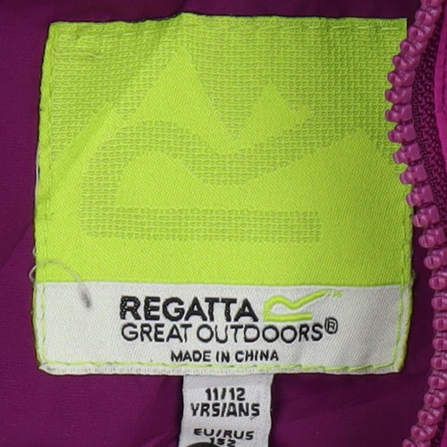 Regatta Girls Purple Waterproof Rain Coat Jacket 11-12 Years