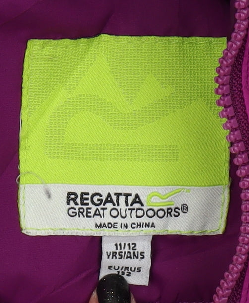 Regatta Girls Purple Waterproof Rain Coat Jacket 11-12 Years