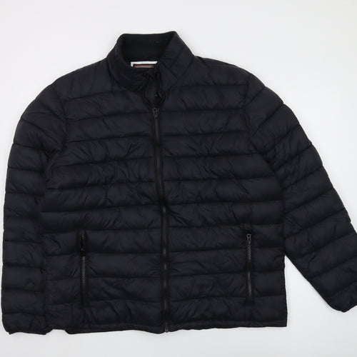 Soulcal & Co Men's Black 2XL Puffer Jacket with Zip