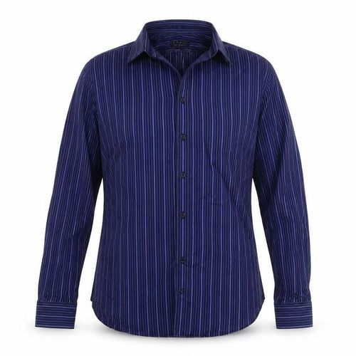 Jeff Banks Men's Blue Striped Long Sleeve Shirt