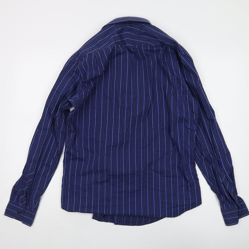 Jeff Banks Men's Blue Striped Long Sleeve Shirt