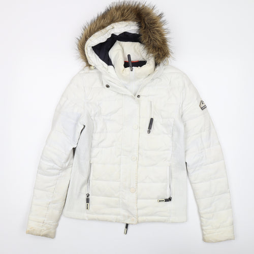 Superdry Women's White Puffer Jacket Size M