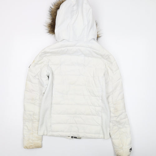 Superdry Women's White Puffer Jacket Size M