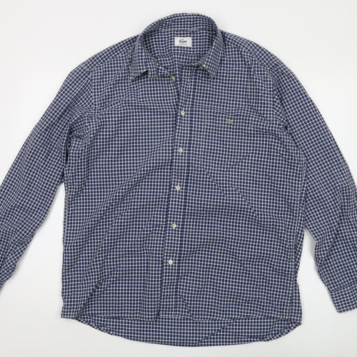 Lacoste Men's Blue Check Button-Up Shirt 14